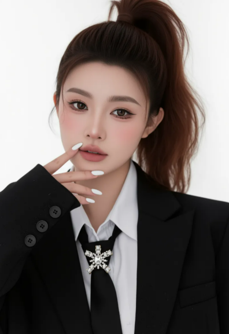 AI headshot with multiple hairstyle variations